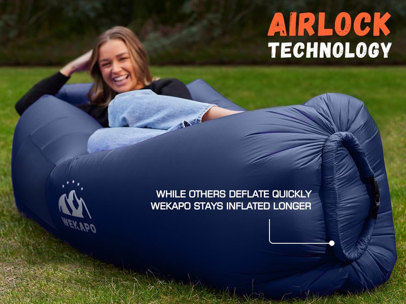 WEKAPO Inflatable Couch Air Lounger Chair - Camping & Beach Accessories, Portable Blow up Sofa for Hiking, Lawn, Indoor/Outdoor Movies & Music Festivals. Lightweight and Easy to Set Up Air Hammock - Image 5
